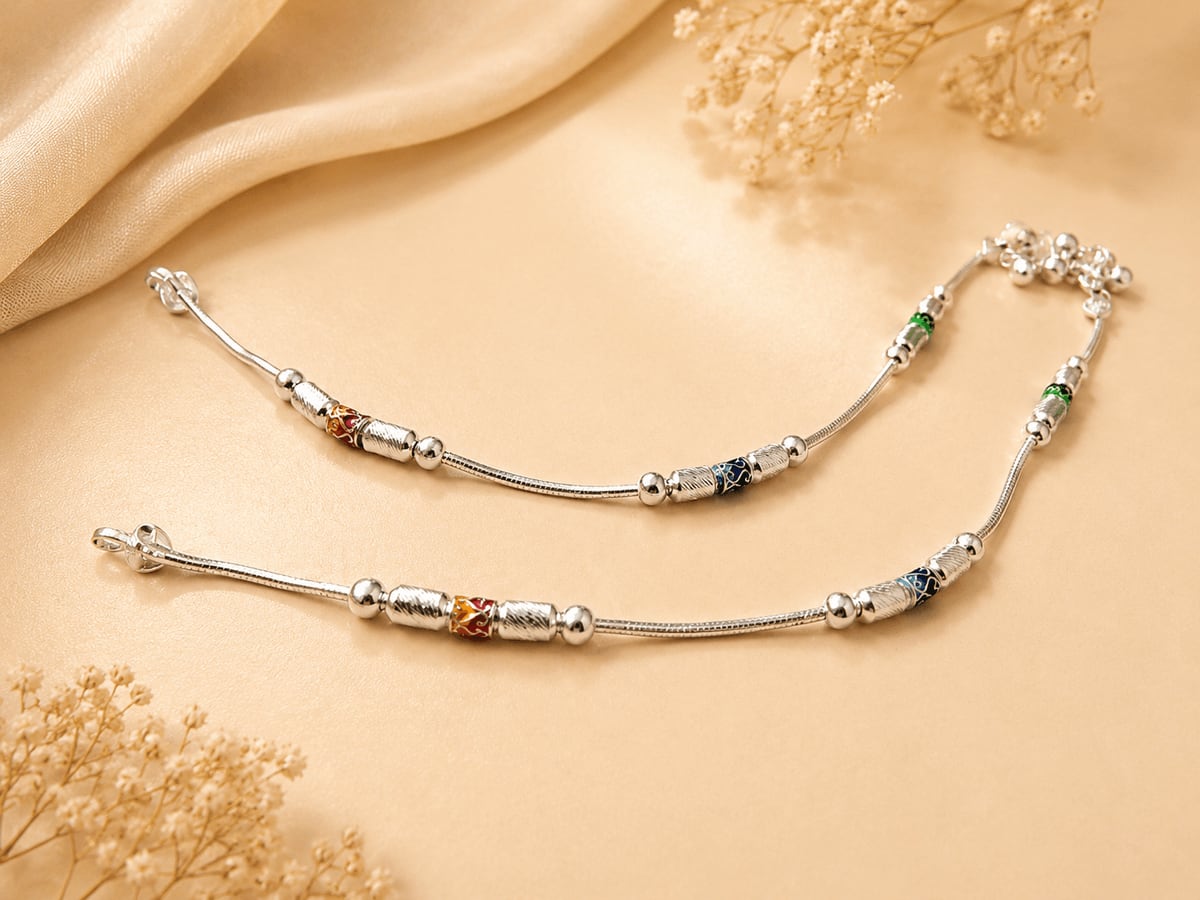 MEENAKARI BARREL SNAKE CHAIN PAYAL