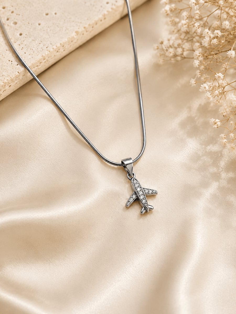 CZ Aeroplane Pendant Chain