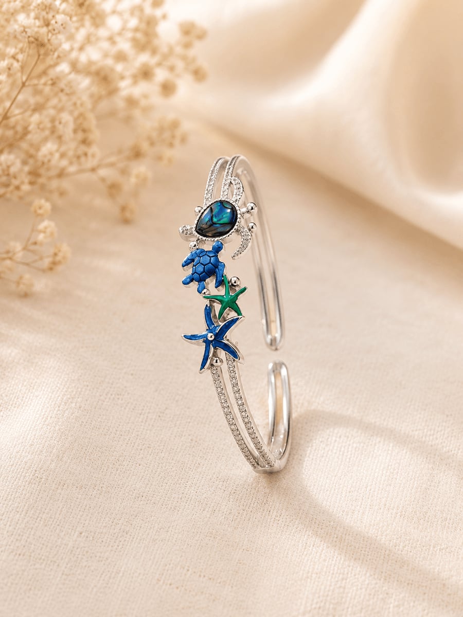 Ocean Life Sea Turtle & Starfish Cuff