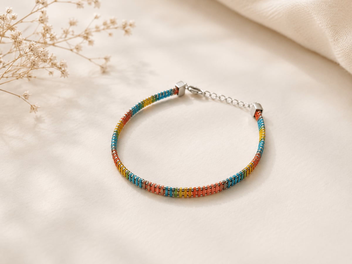 Rainbow Seed Bead Bracelet