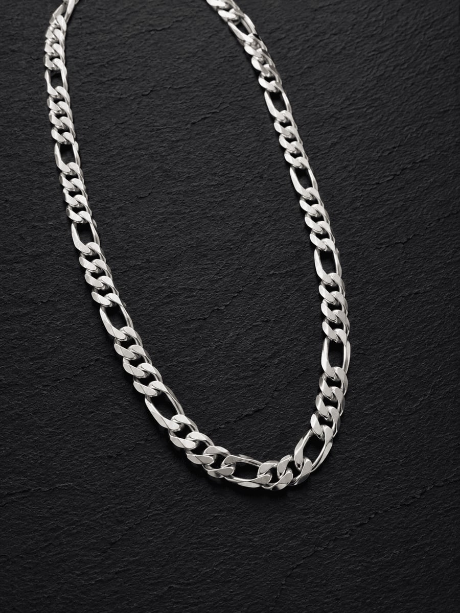 Heavy Gauge Figaro Silver Chain