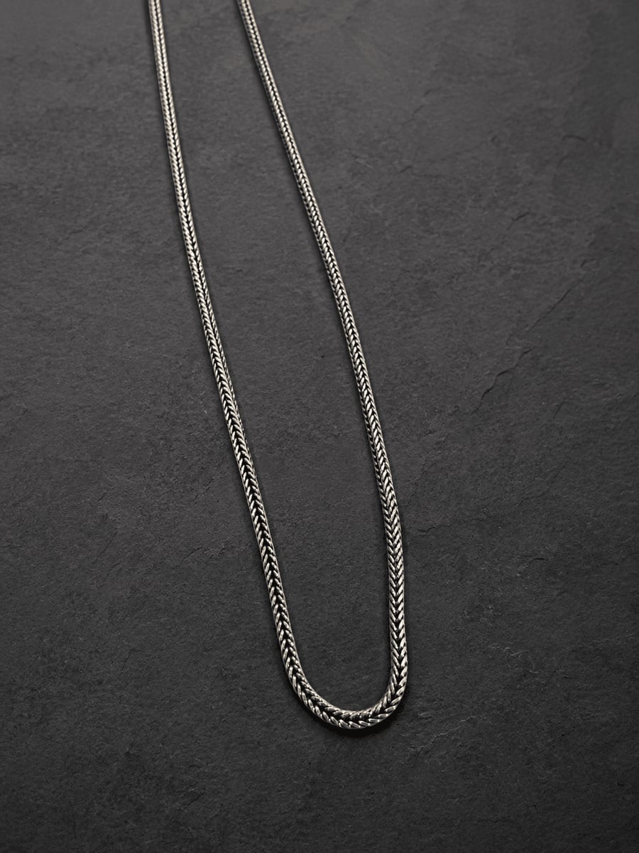 Slim Foxtail Franco Silver Chain