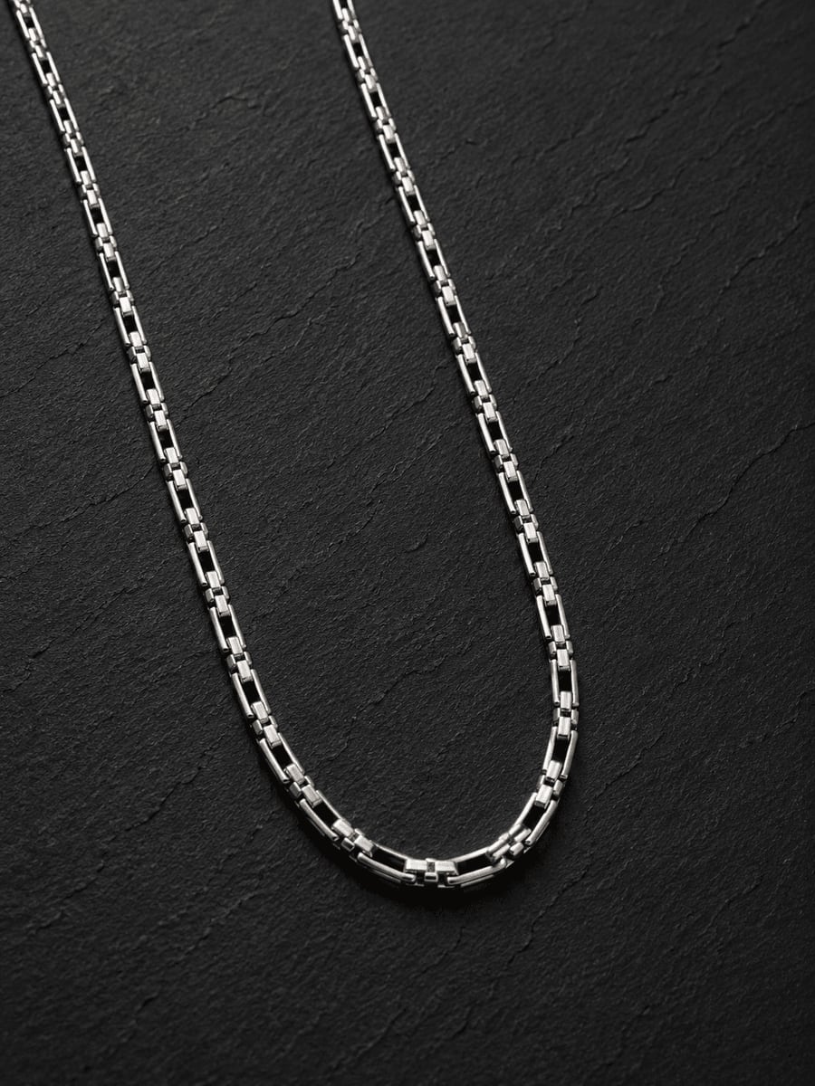 Square Box Link Silver Chain