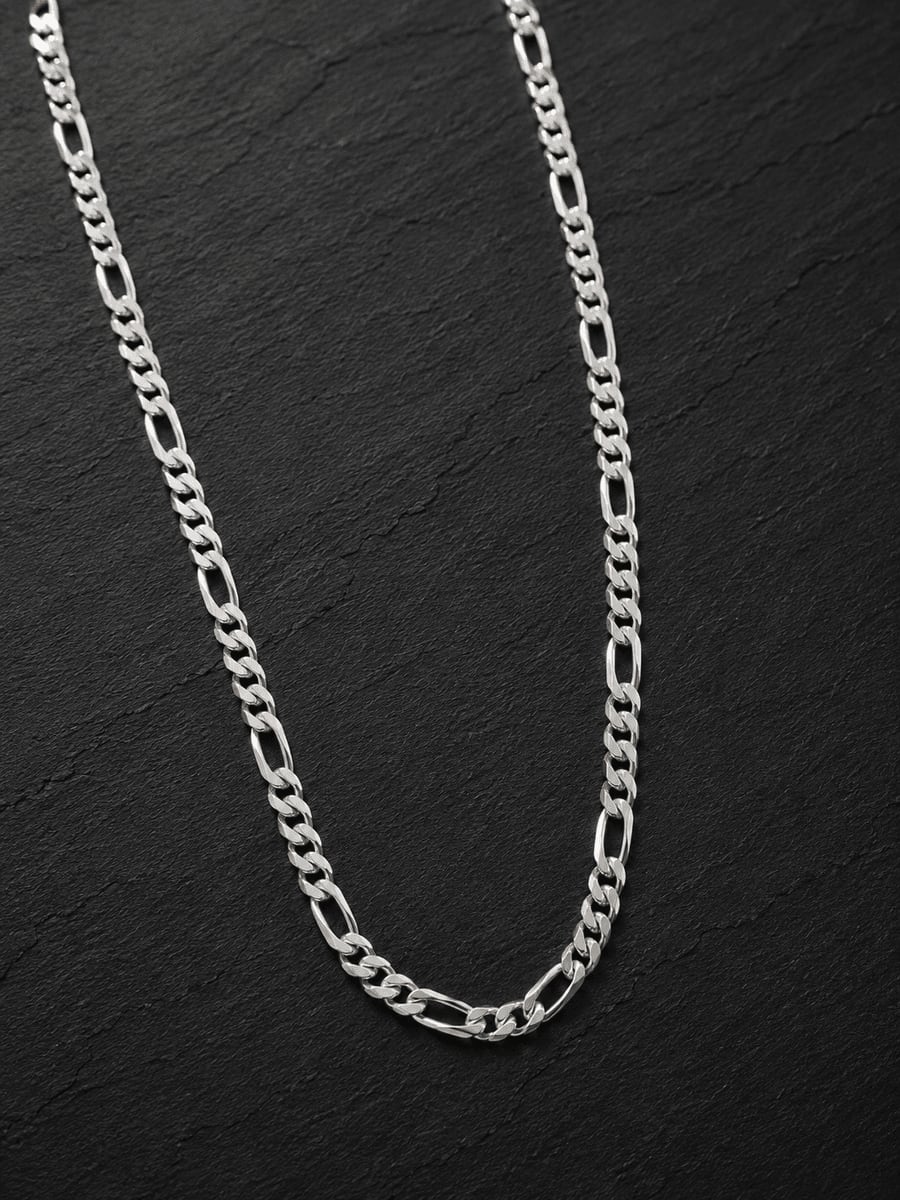 Classic Figaro Silver Chain 24 Inch