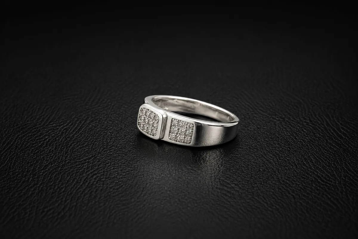 Double Square CZ Pave Band