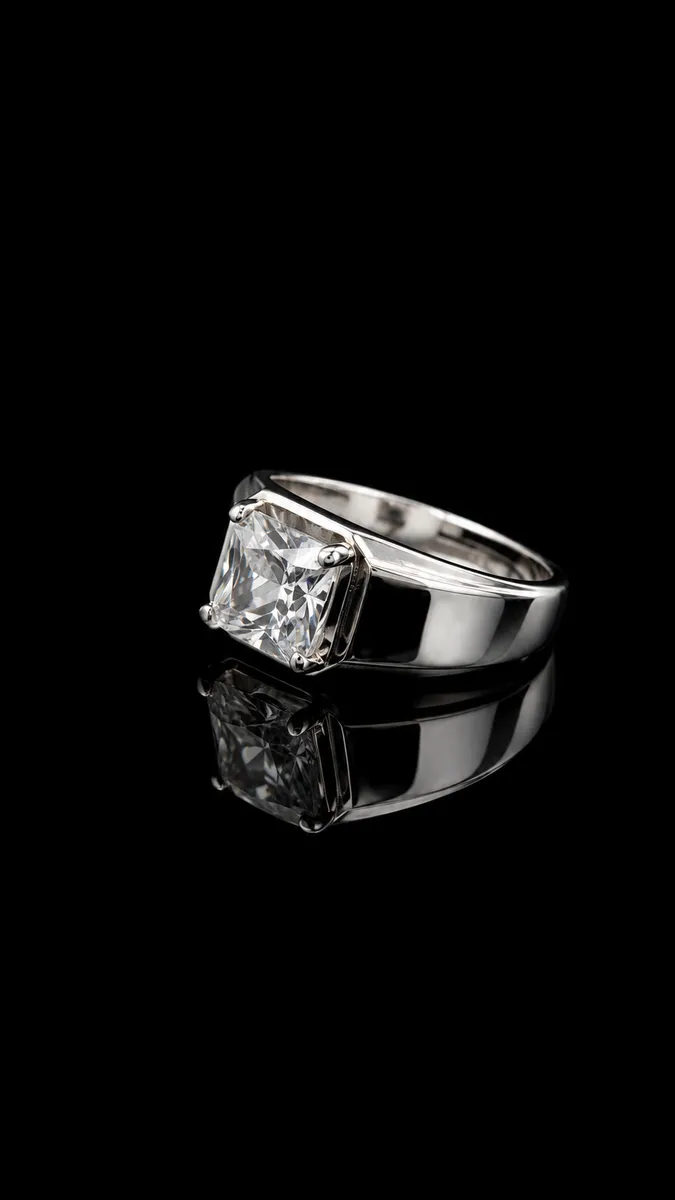 Radiant Cut CZ Solitaire Ring