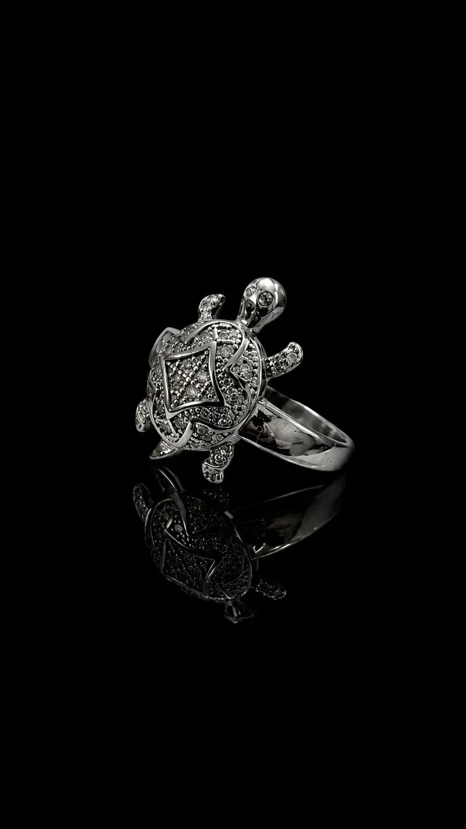Pave CZ Turtle Ring