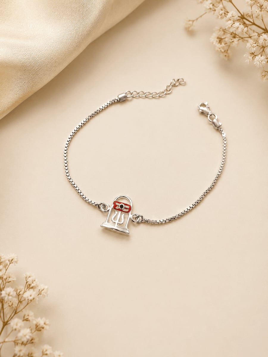 Laddu Gopal Red Enamel Charm Rakhi Bracelet