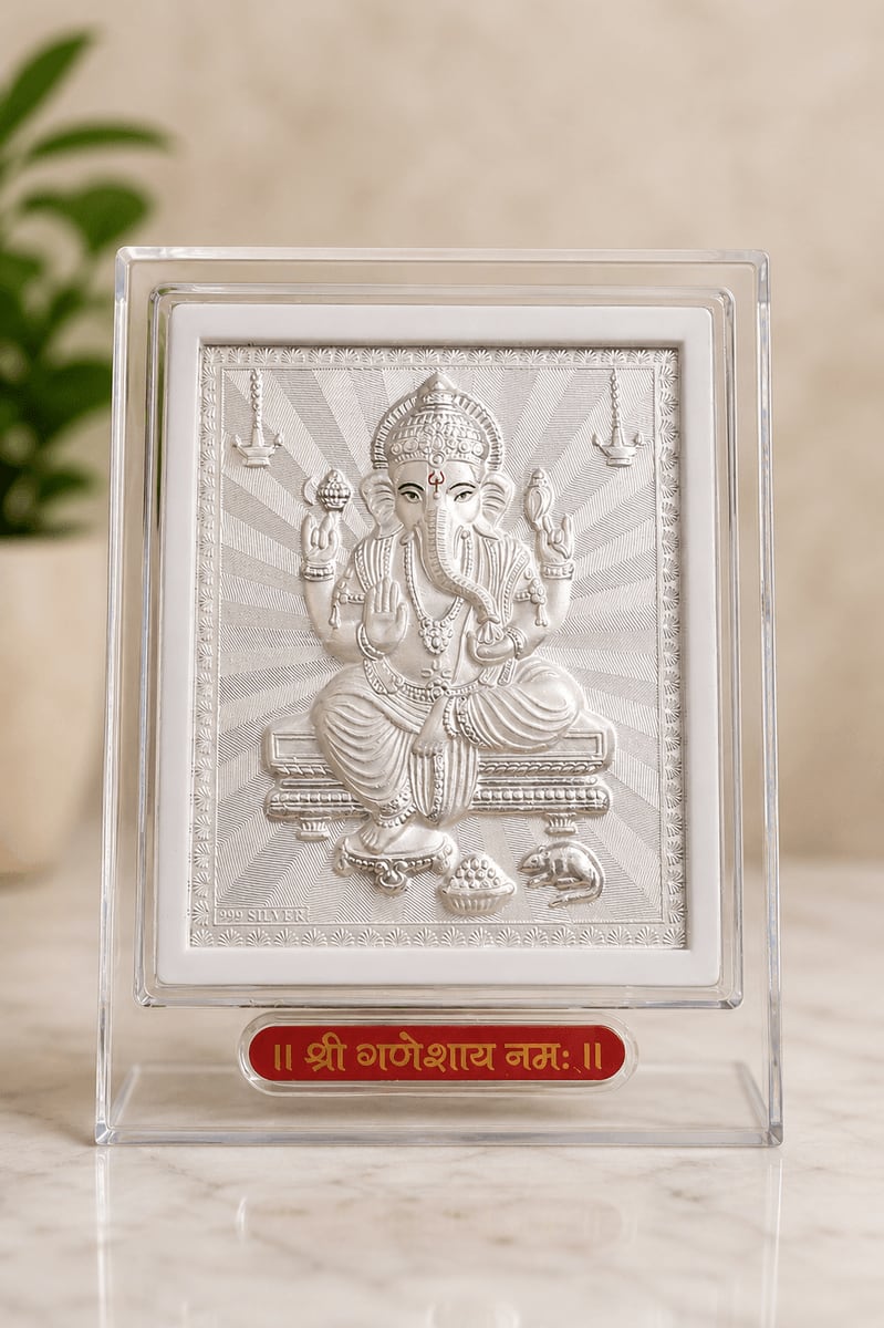 Ganesh Ji Clear Acrylic Block Stand