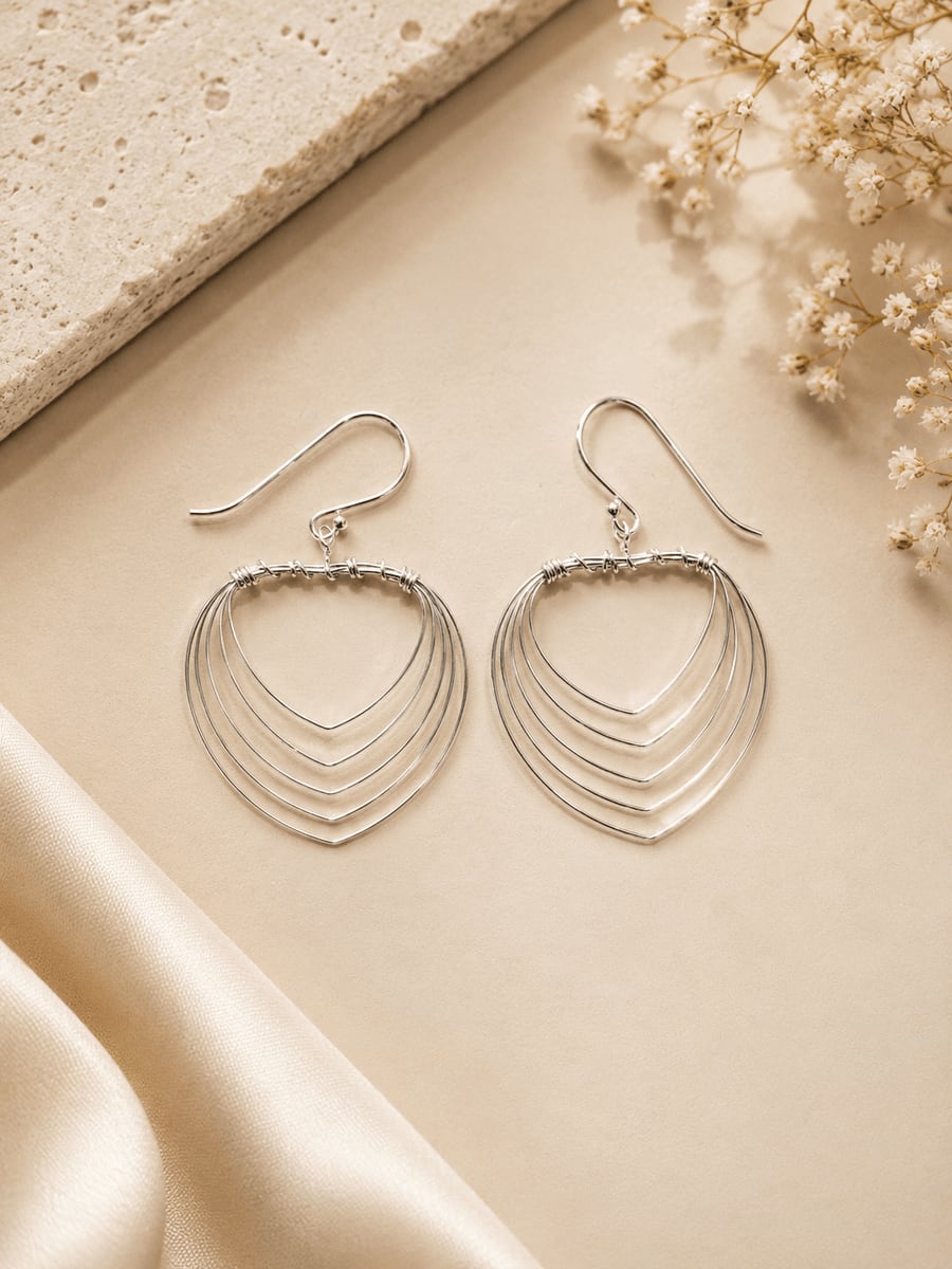 Multi-Layer Open Heart Drop Earrings