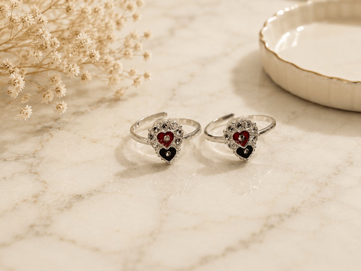 Twin Heart CZ Halo Bichhiya