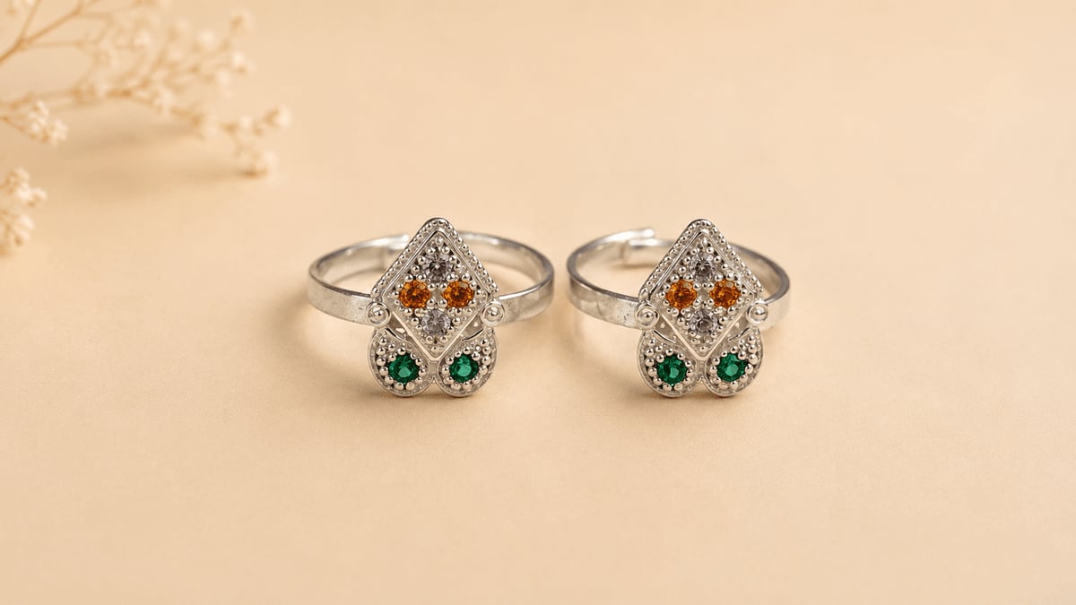 Navratna Kite CZ Emerald Frame Bichhiya
