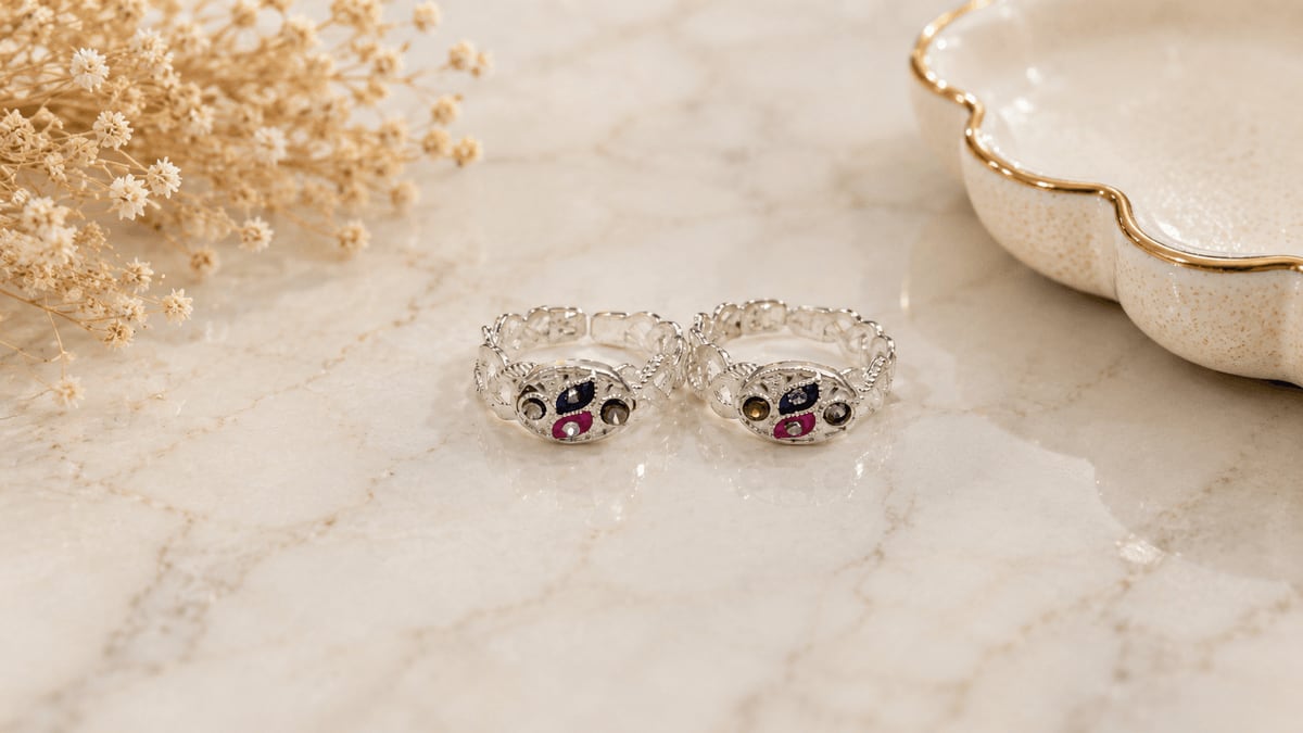 Braided Oval Frame Multicolour CZ Bichhiya