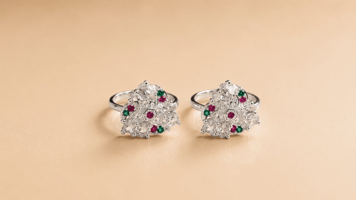 Large CZ Diamond Spray Cluster Bichhiya