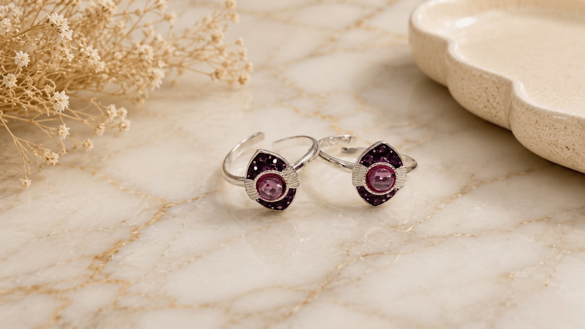 Purple Amethyst Cabochon Floral Bichhiya