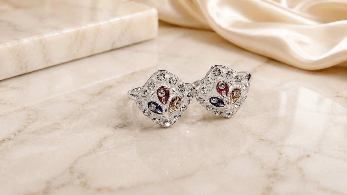CZ Shield Multicolour Stone Bichhiya