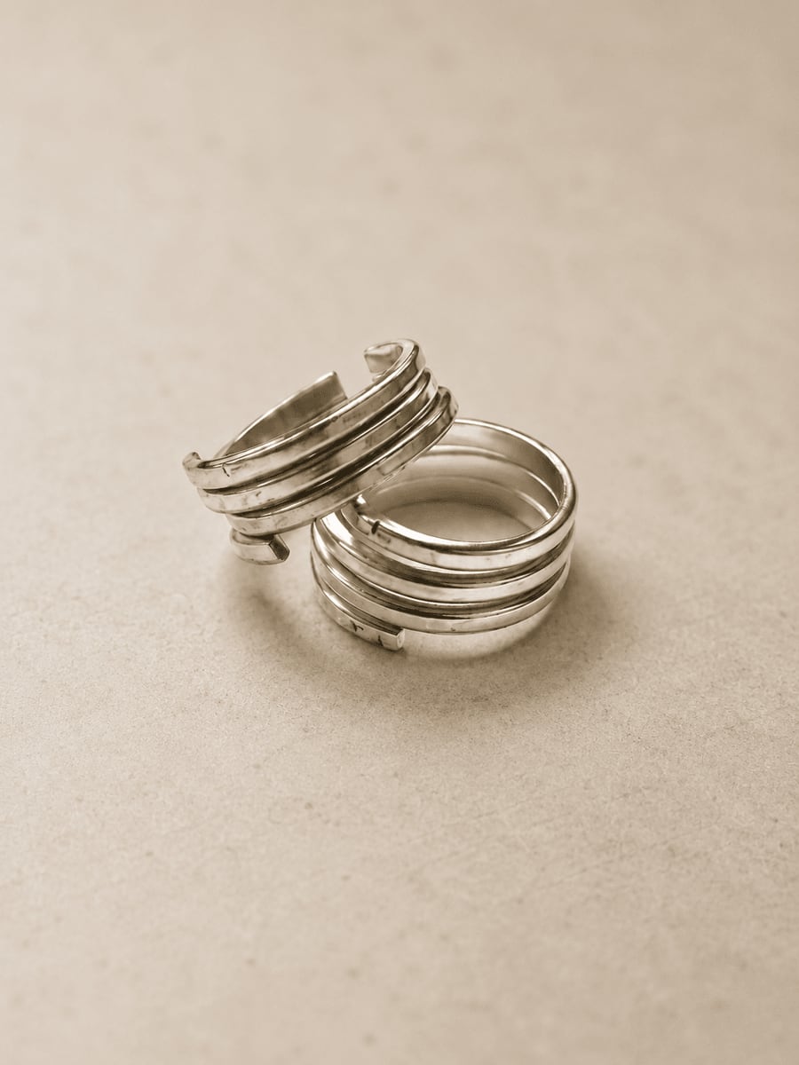 Triple Stack Plain Silver Band Bichhiya