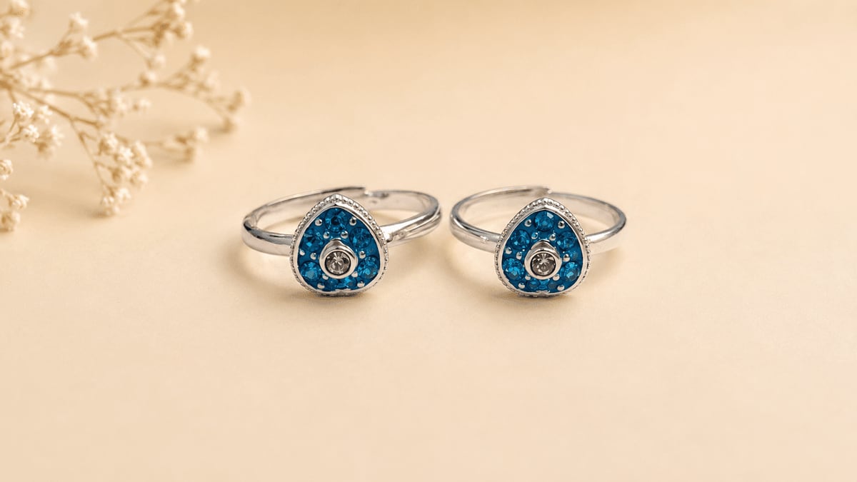 Blue Heart Teardrop Nazar Frame Bichhiya