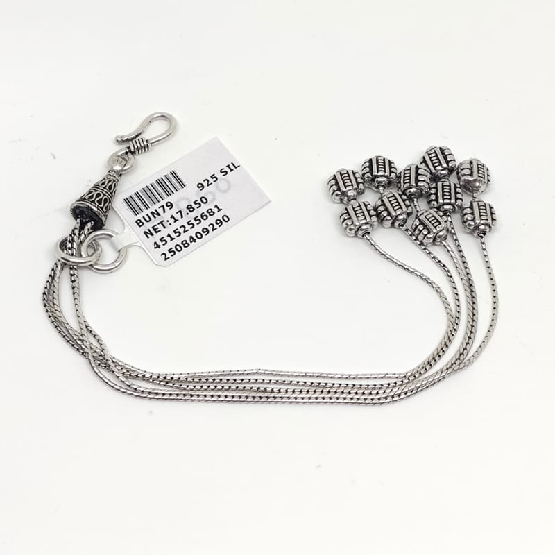 BUN79 Ridged Barrel Bead Bunch Bracelet