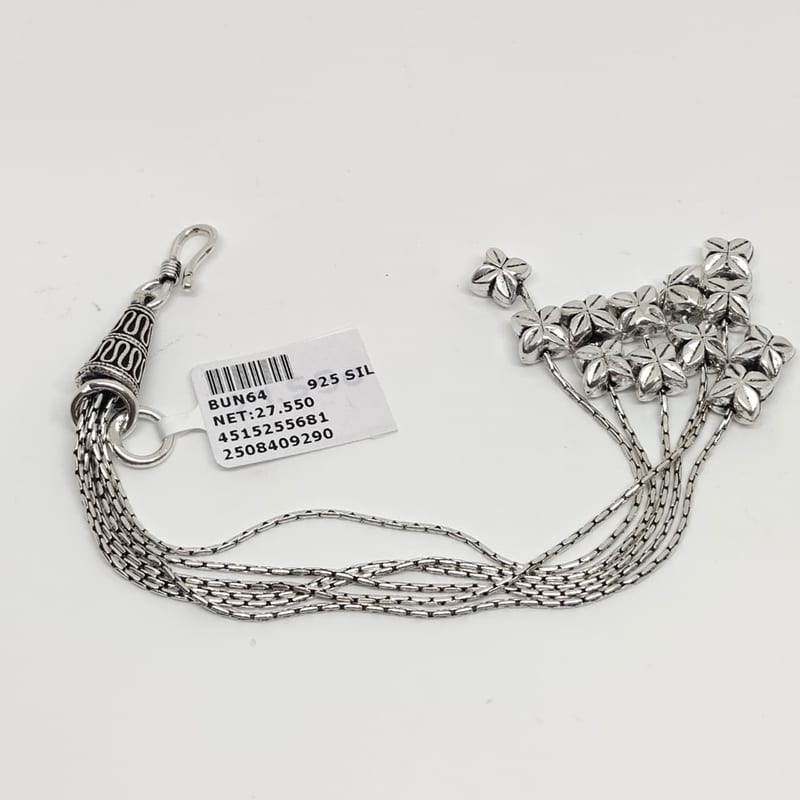 BUN64 Four-Petal Flower Bunch Bracelet