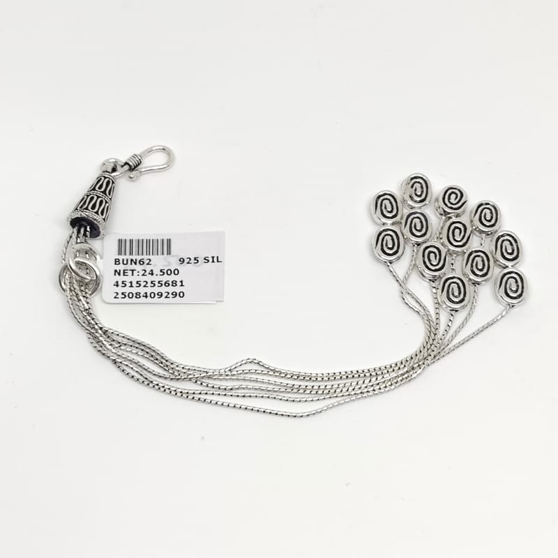 BUN62 Swirl Spiral Disc Bunch Bracelet