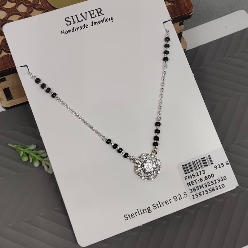 FMS273 CZ Halo Round Mangalsutra