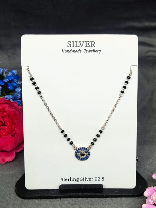 Evil Eye Blue CZ Round Mangalsutra