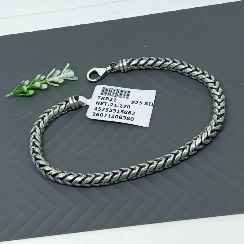 TRB21 Oxidised Foxtail Men's Bracelet