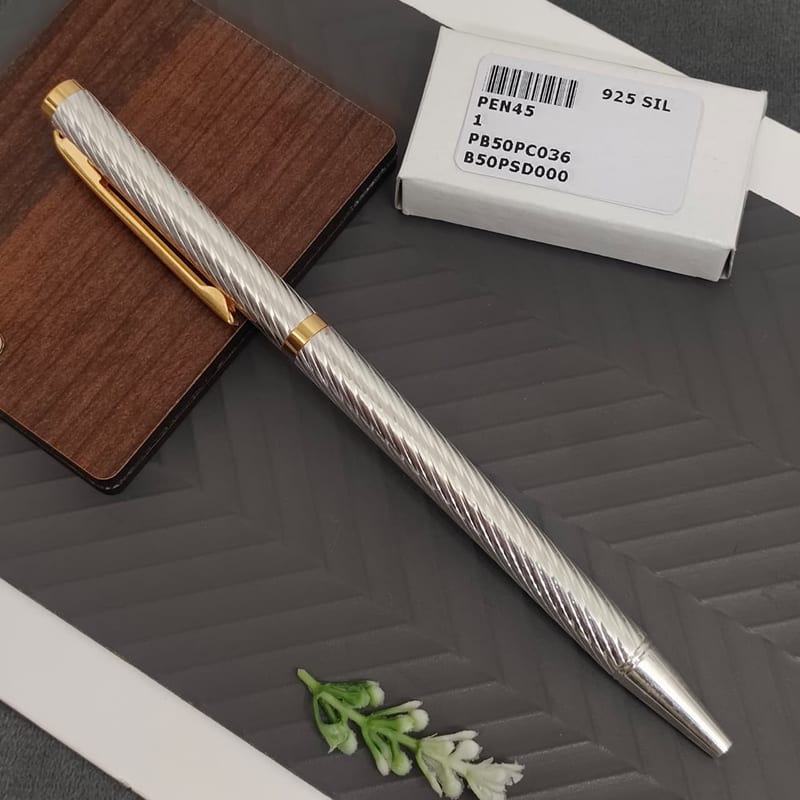 PEN45 Twisted Rope Silver & Gold Pen