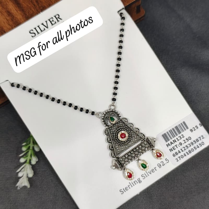 MAN132 Oxidised Meenakari Heavy Mangalsutra