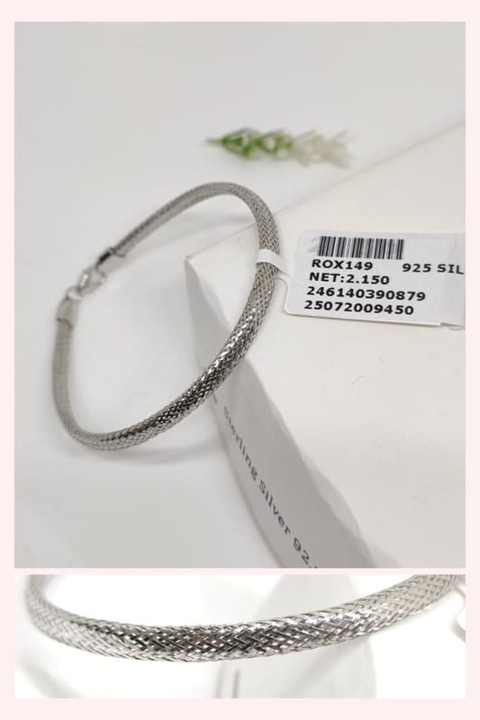 ROX149 Silver Woven Mesh Bracelet