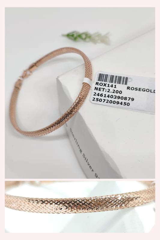 ROX141 Rose Gold Woven Mesh Bracelet