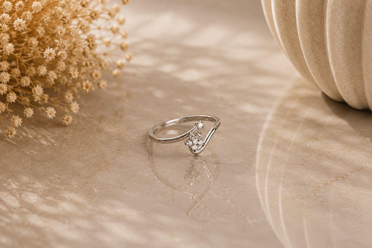 CZ Shooting Star Chevron Ring