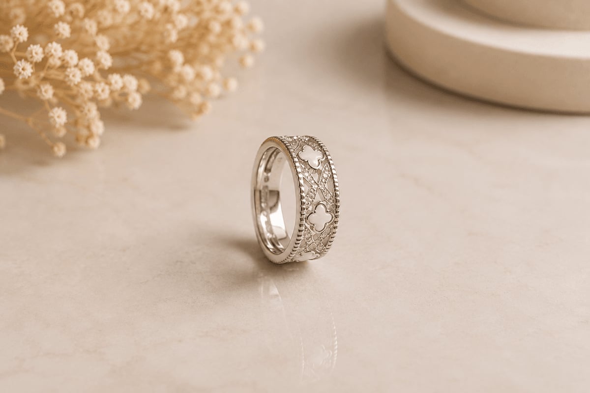 Round CZ Micro-Pavé Shoulder Solitaire Ring