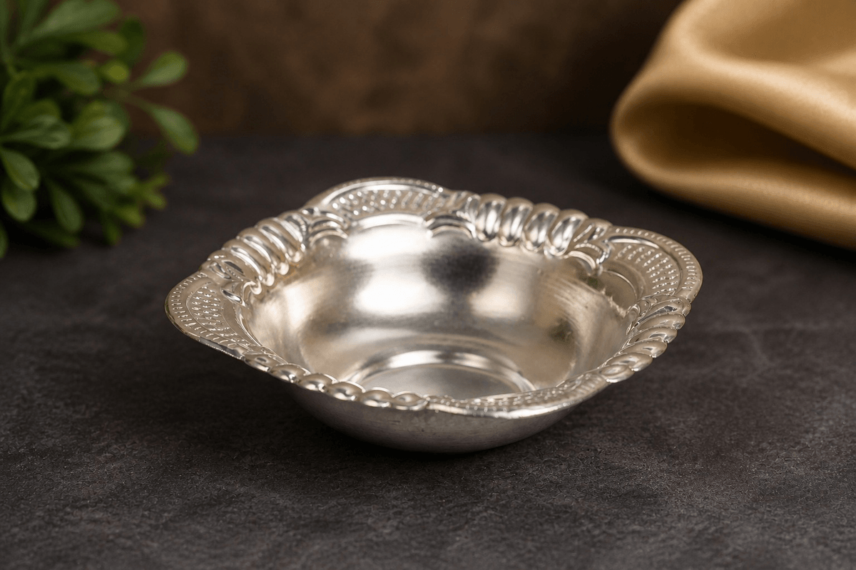FLUTED SILVER BOWL